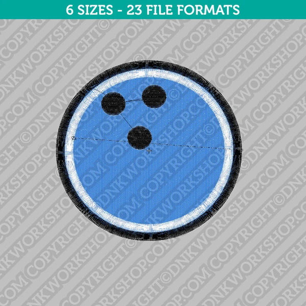 Bowling Ball Embroidery Design - 5 Sizes - INSTANT DOWNLOAD