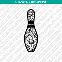 Bowling Mandala Zentangle SVG Laser Cut File CNC Plasma Silhouette Cameo Cricut