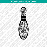 Bowling Mandala Zentangle SVG Laser Cut File CNC Plasma Silhouette Cameo Cricut