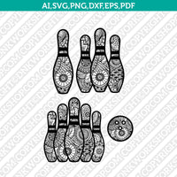 Bowling Mandala Zentangle SVG Laser Cut File CNC Plasma Silhouette Cameo Cricut