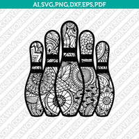 Bowling Mandala Zentangle SVG Laser Cut File CNC Plasma Silhouette Cameo Cricut