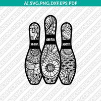 Bowling Mandala Zentangle SVG Laser Cut File CNC Plasma Silhouette Cameo Cricut