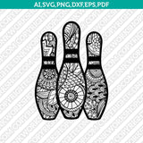 Bowling Mandala Zentangle SVG Laser Cut File CNC Plasma Silhouette Cameo Cricut