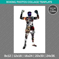 Boxing Fighting Photo Collage Template Canva PDF