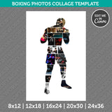 Boxing Fighting Photo Collage Template Canva PDF