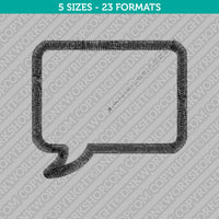 Bubble Speech Talk Embroidery Design - 5 Sizes - INSTANT DOWNLOAD
