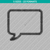 Bubble Speech Talk Embroidery Design - 5 Sizes - INSTANT DOWNLOAD
