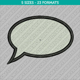 Bubble Speech Talk Word Embroidery Design - 5 Sizes - INSTANT DOWNLOAD
