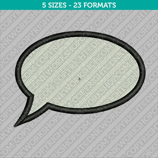Bubble Speech Talk Word Embroidery Design - 5 Sizes - INSTANT DOWNLOAD