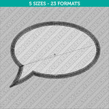 Bubble Speech Talk Word Embroidery Design - 5 Sizes - INSTANT DOWNLOAD