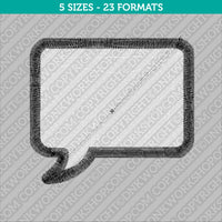 Bubble Speech Talk Words Thinking Embroidery Design - 5 Sizes - INSTANT DOWNLOAD