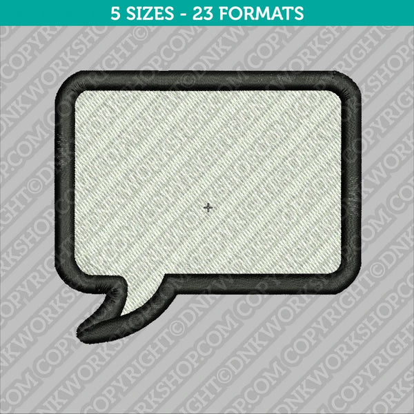 Bubble Speech Talk Words Thinking Embroidery Design - 5 Sizes - INSTANT DOWNLOAD