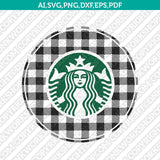 Buffalo Plaid Starbucks SVG Tumbler Cold Cup Sticker Decal Silhouette Cameo Cricut Cut File Png Eps Dxf