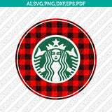 Buffalo Plaid Starbucks SVG Tumbler Cold Cup Sticker Decal Silhouette Cameo Cricut Cut File Png Eps Dxf
