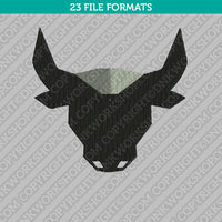 Bull Head Embroidery Design Animal - 5 Sizes - INSTANT DOWNLOAD