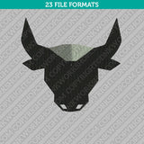 Bull Head Embroidery Design Animal - 5 Sizes - INSTANT DOWNLOAD