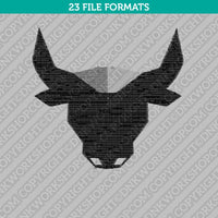 Bull Head Embroidery Design Animal - 5 Sizes - INSTANT DOWNLOAD