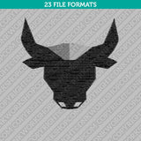 Bull Head Embroidery Design Animal - 5 Sizes - INSTANT DOWNLOAD