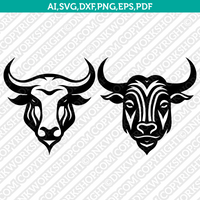 Bull Head SVG Mascot Cut File Cricut Clipart Silhouette Png