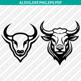 Bull Head SVG Mascot Cut File Cricut Clipart Silhouette Png