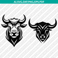 Bull Head SVG Mascot Cut File Cricut Clipart Silhouette Png