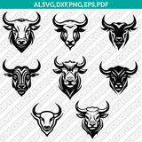 Bull Head SVG Mascot Cut File Cricut Clipart Silhouette Png