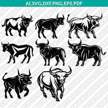 Bull SVG Mascot Cut File