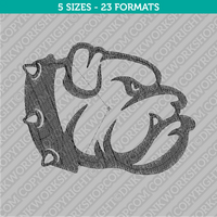 Bulldog Head Embroidery Design - 5 Sizes - INSTANT DOWNLOAD