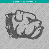 Bulldog Head Embroidery Design - 5 Sizes - INSTANT DOWNLOAD