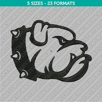 Bulldog Head Embroidery Design - 5 Sizes - INSTANT DOWNLOAD