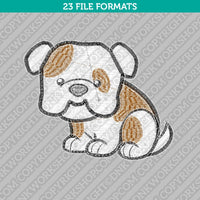 Cute Bulldog Dog Breed Embroidery Design Animal - 4 Sizes - INSTANT DOWNLOAD