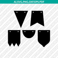 Party Bunting Banner Flag SVG Silhouette Cameo Cricut Cut File Vector Png Eps Dxf