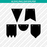 Party Bunting Banner Flag SVG Silhouette Cameo Cricut Cut File Vector Png Eps Dxf