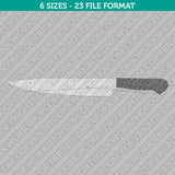 Butcher Knife Meat Knife Embroidery Design - 6 Sizes - INSTANT DOWNLOAD