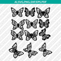 Butterfly Earring Template Svg Silhouette Cameo Vector Cricut Cutting File Clipart Png Eps Dxf