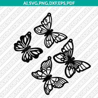 Butterfly Earring Template Svg Silhouette Cameo Vector Cricut Cutting File Clipart Png Eps Dxf
