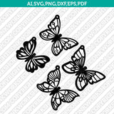 Butterfly Earring Template Svg Silhouette Cameo Vector Cricut Cutting File Clipart Png Eps Dxf
