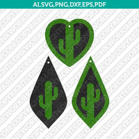 Cacti Cactus Earring Pendant Template Svg Laser Cut File Silhouette Cameo Cricut Clipart Png Dxf Eps pdf