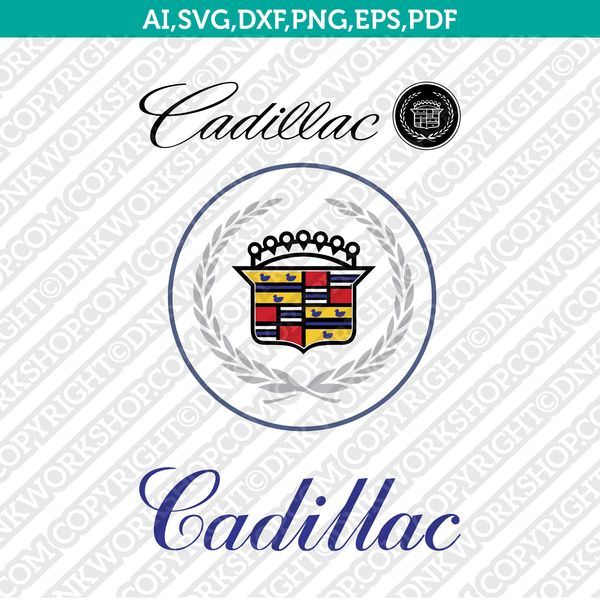 Cadillac Logo SVG Silhouette Cameo Cricut Cut File Vector Png Eps Dxf