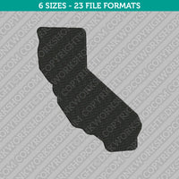 California State Map Embroidery Design - 6 Sizes - INSTANT DOWNLOAD