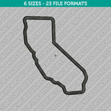 California State Outline Embroidery Design - 6 Sizes - INSTANT DOWNLOAD