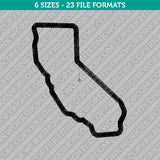 California State Outline Embroidery Design - 6 Sizes - INSTANT DOWNLOAD