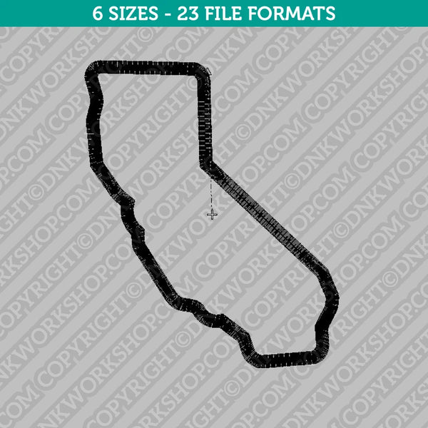 California State Outline Embroidery Design - 6 Sizes - INSTANT DOWNLOAD