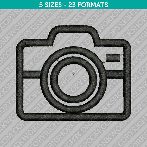 Camera Embroidery Design - 5 Sizes - INSTANT DOWNLOAD