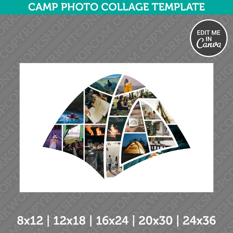 Camping Nature Tent Photo Collage Template Canva PDF – DNKWorkshop