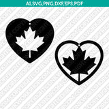 Canada Canadian Maple Leaf Earring Template Svg Laser Cut File Silhouette Cameo Cricut Clipart Eps