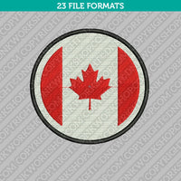 Circle Canada Maple Leaf Flag Embroidery Design - 5 Sizes - INSTANT DOWNLOAD