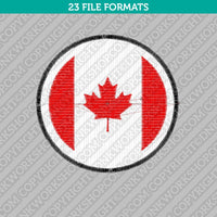 Circle Canada Maple Leaf Flag Embroidery Design - 5 Sizes - INSTANT DOWNLOAD