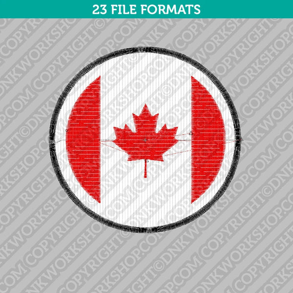 Circle Canada Maple Leaf Flag Embroidery Design - 5 Sizes - INSTANT DOWNLOAD