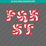 Candy Cane Christmas Letters Font Alphabet Lettering Party SVG Vector Silhouette Cameo Cricut Cut File Clipart Png Eps Dxf